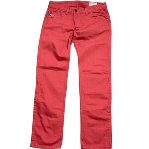 Diesel Red Slim Men Jeans